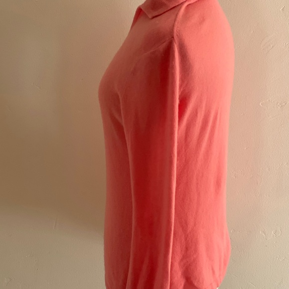 Pink Coral Cashmere Collared Sweater M - Picture 3 of 7